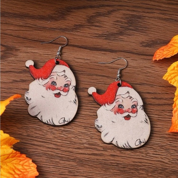 Christmas Santa Claus Drop Earrings - Picture 3 of 4
